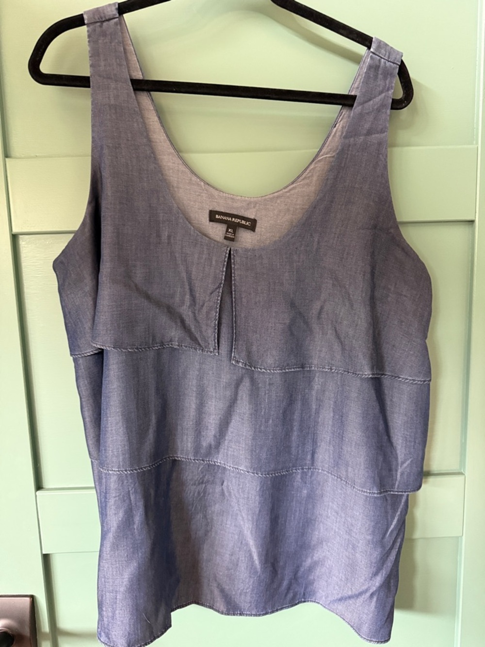 Banana Republic Blue Chambray Layered Tank Top